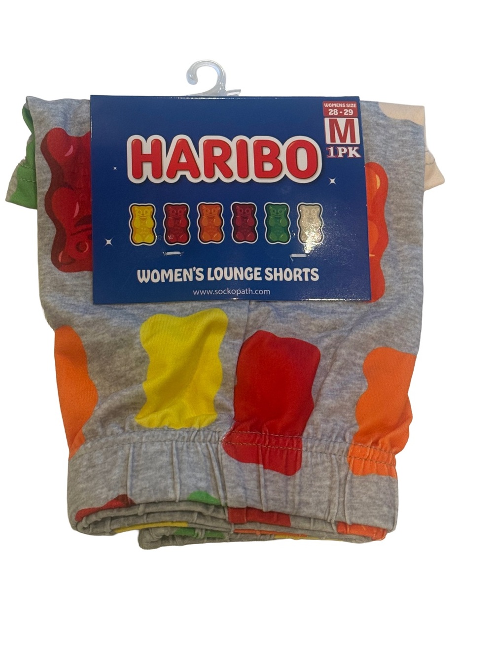 Haribo Gummy Bear Lounge Shorts Women’s Medium Gray Novelty Licensed NWT